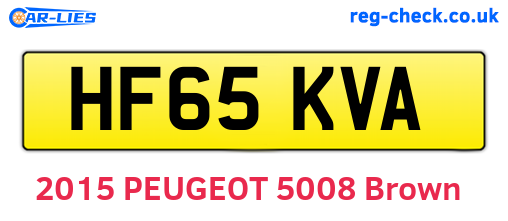 HF65KVA are the vehicle registration plates.