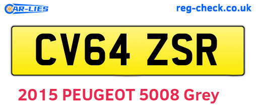CV64ZSR are the vehicle registration plates.