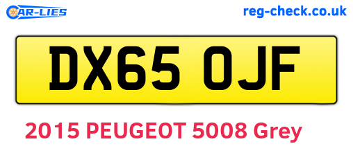 DX65OJF are the vehicle registration plates.