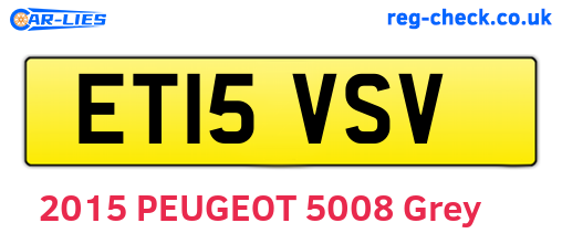 ET15VSV are the vehicle registration plates.