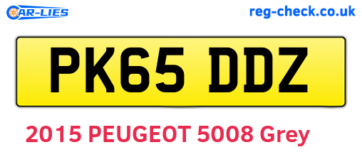 PK65DDZ are the vehicle registration plates.