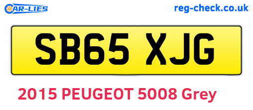 SB65XJG are the vehicle registration plates.