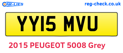 YY15MVU are the vehicle registration plates.