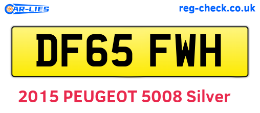 DF65FWH are the vehicle registration plates.