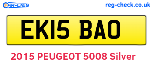EK15BAO are the vehicle registration plates.