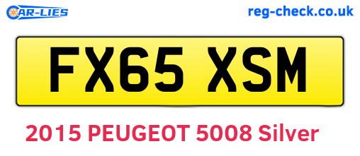 FX65XSM are the vehicle registration plates.