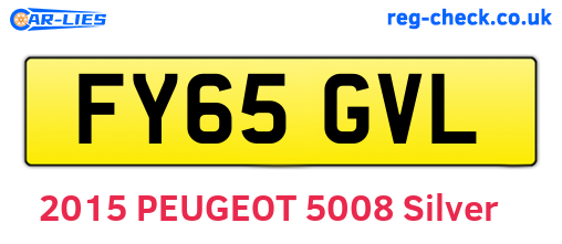 FY65GVL are the vehicle registration plates.
