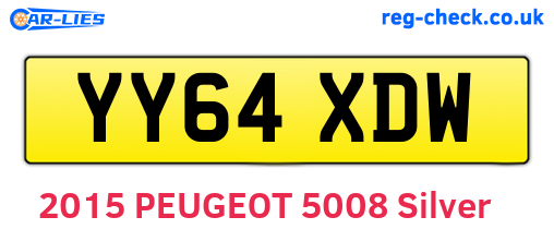 YY64XDW are the vehicle registration plates.