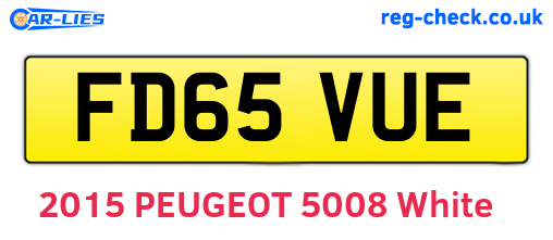 FD65VUE are the vehicle registration plates.