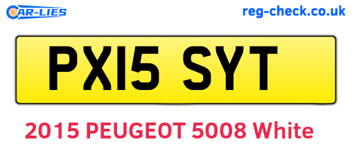 PX15SYT are the vehicle registration plates.