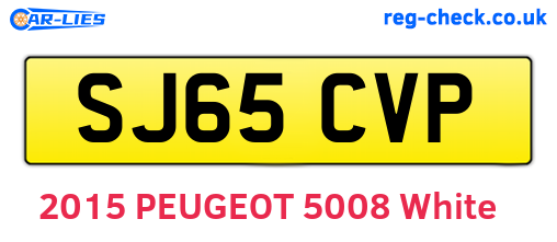 SJ65CVP are the vehicle registration plates.