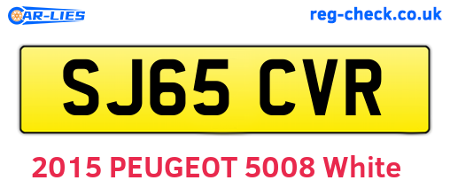 SJ65CVR are the vehicle registration plates.