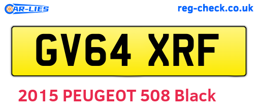 GV64XRF are the vehicle registration plates.