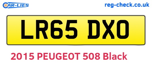 LR65DXO are the vehicle registration plates.