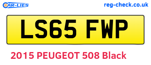LS65FWP are the vehicle registration plates.