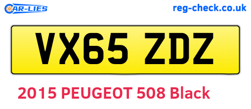VX65ZDZ are the vehicle registration plates.
