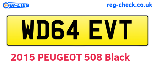 WD64EVT are the vehicle registration plates.