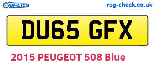 DU65GFX are the vehicle registration plates.