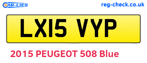 LX15VYP are the vehicle registration plates.