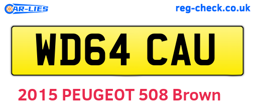 WD64CAU are the vehicle registration plates.