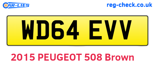 WD64EVV are the vehicle registration plates.