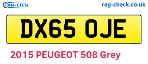 DX65OJE are the vehicle registration plates.