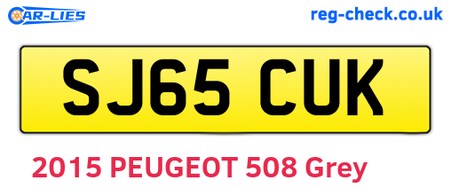 SJ65CUK are the vehicle registration plates.