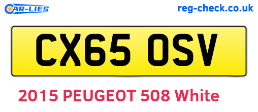CX65OSV are the vehicle registration plates.