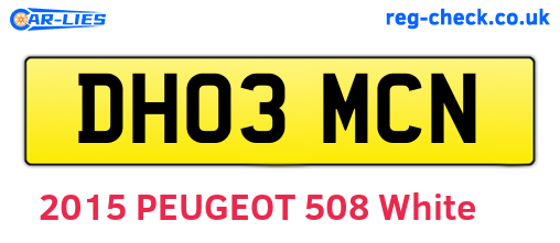 DH03MCN are the vehicle registration plates.