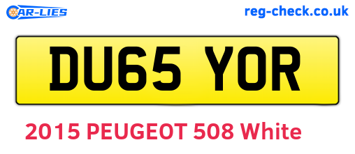 DU65YOR are the vehicle registration plates.