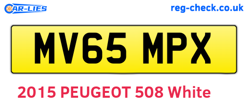 MV65MPX are the vehicle registration plates.