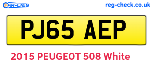 PJ65AEP are the vehicle registration plates.