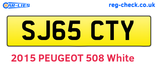 SJ65CTY are the vehicle registration plates.