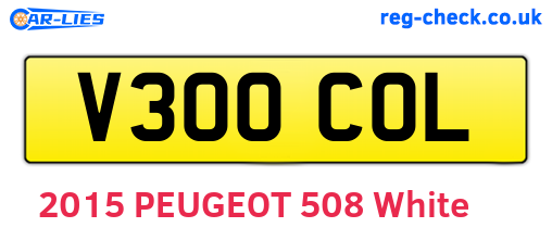 V300COL are the vehicle registration plates.