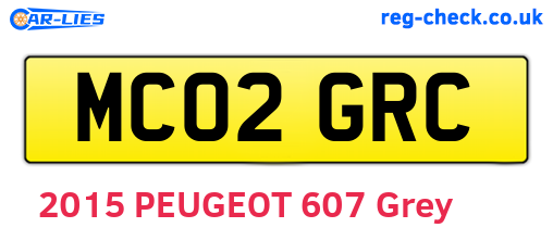 MC02GRC are the vehicle registration plates.
