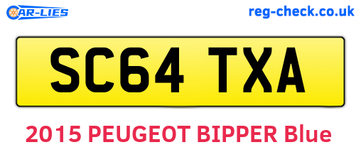 SC64TXA are the vehicle registration plates.