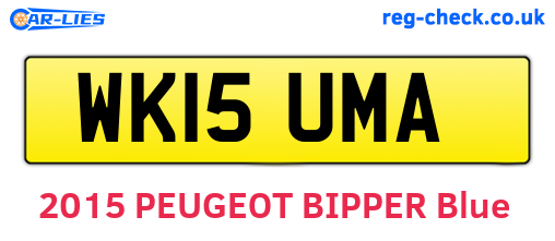 WK15UMA are the vehicle registration plates.