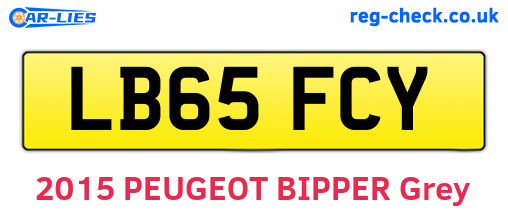 LB65FCY are the vehicle registration plates.