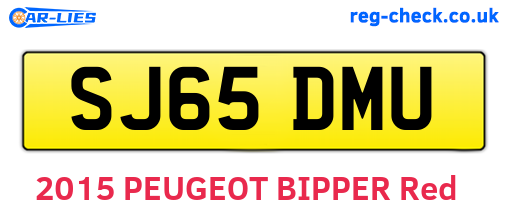 SJ65DMU are the vehicle registration plates.