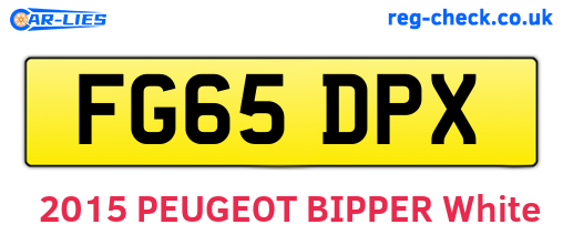 FG65DPX are the vehicle registration plates.