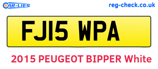 FJ15WPA are the vehicle registration plates.