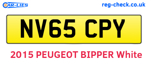 NV65CPY are the vehicle registration plates.