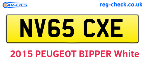 NV65CXE are the vehicle registration plates.
