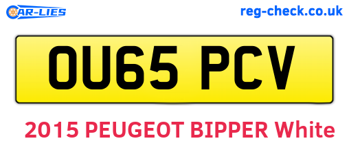 OU65PCV are the vehicle registration plates.