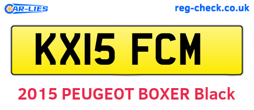 KX15FCM are the vehicle registration plates.