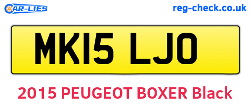 MK15LJO are the vehicle registration plates.