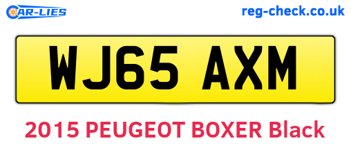 WJ65AXM are the vehicle registration plates.