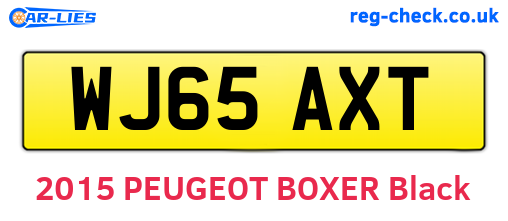 WJ65AXT are the vehicle registration plates.