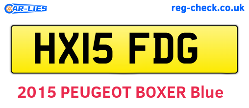 HX15FDG are the vehicle registration plates.
