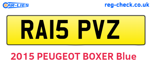 RA15PVZ are the vehicle registration plates.